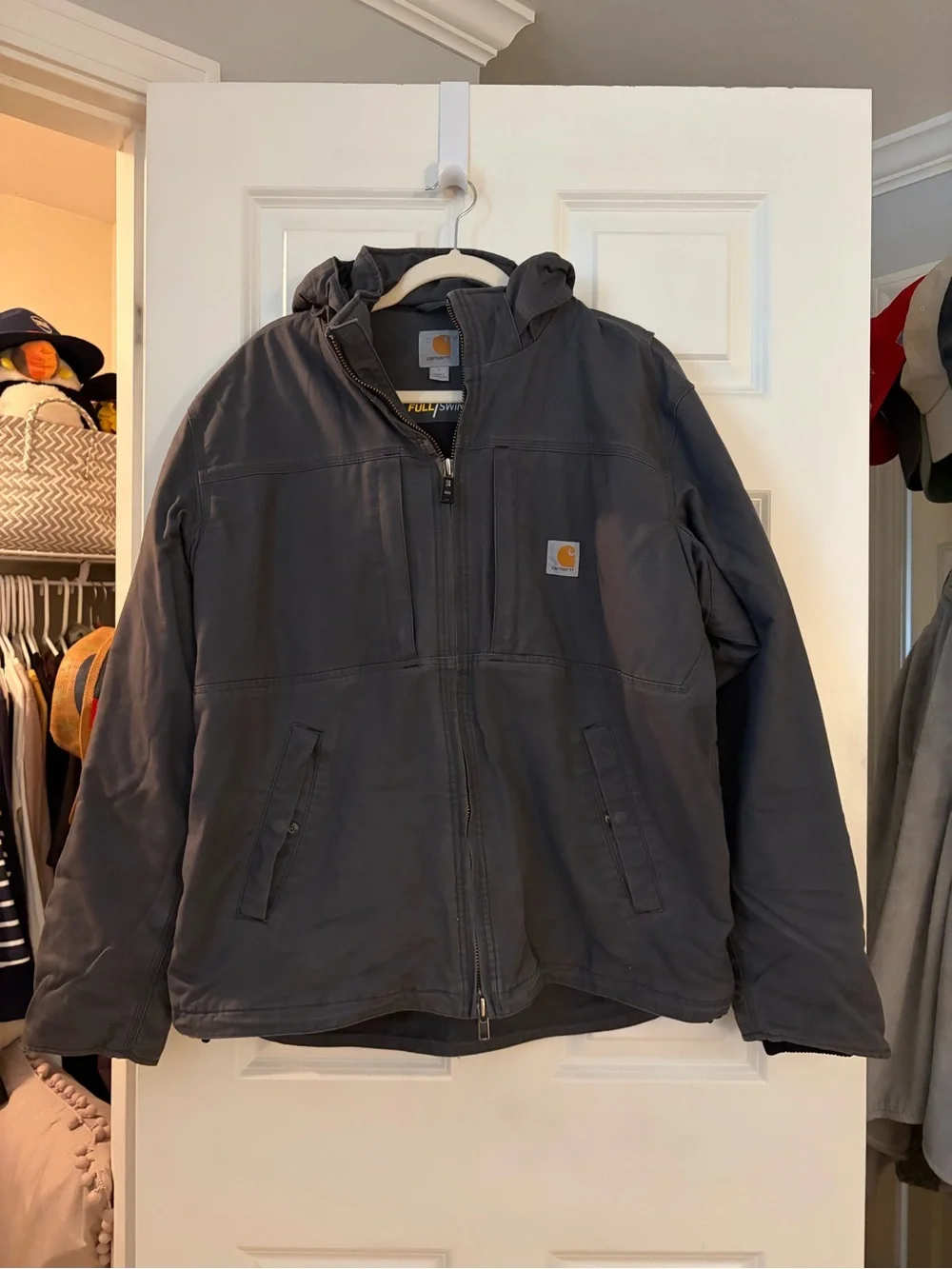 Carhartt Hooded Work Jacket in Dark Gray